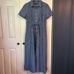 NWT J. Crew Cerise Shirtdress in Striped Poplin